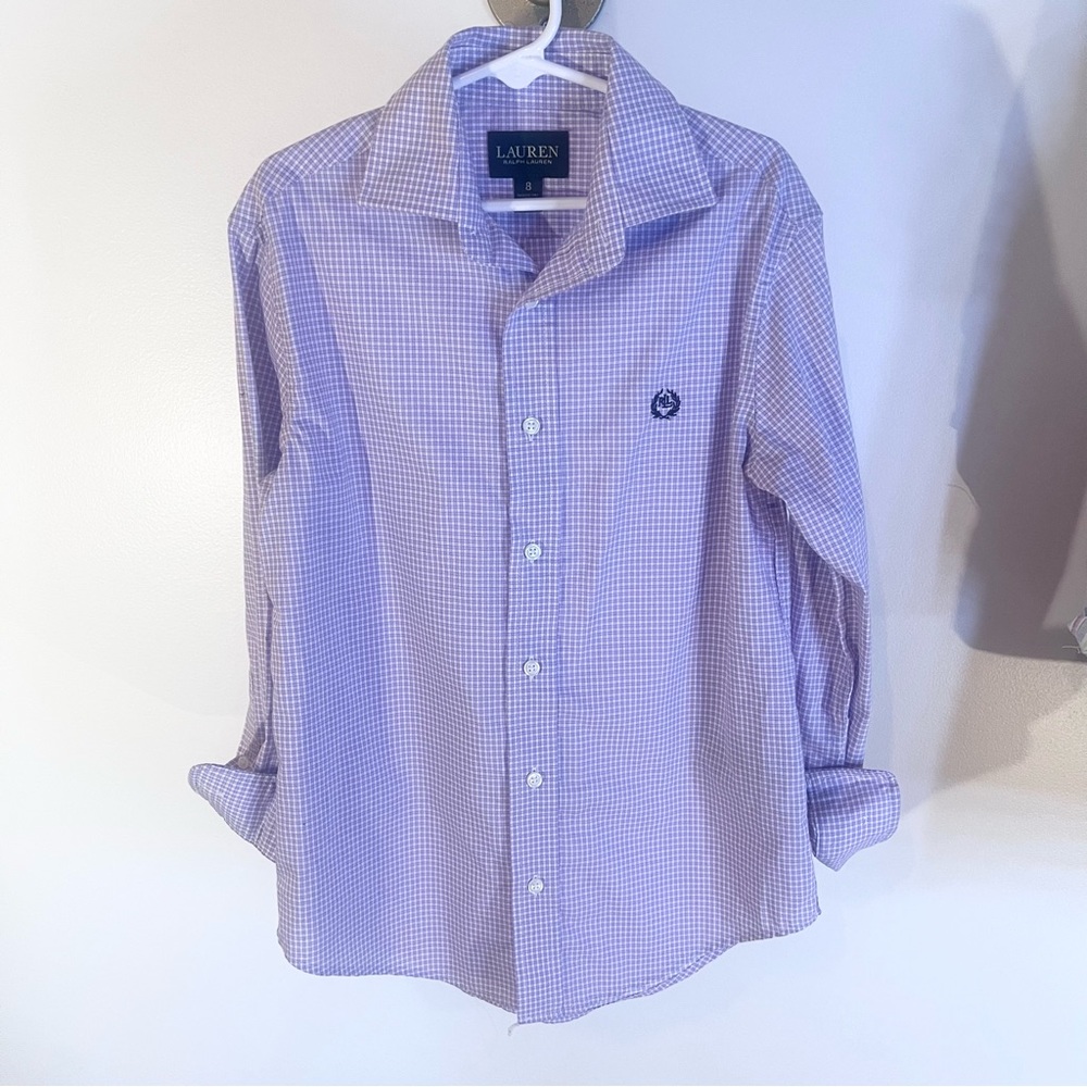 Boys Ralph Lauren Purple Collared Dress Shirt